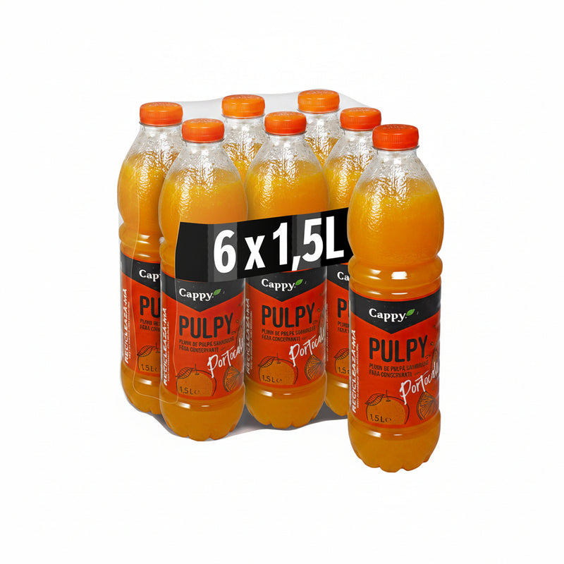 Bax suc Cappy Pulpy portocale 6 x 1,5 L