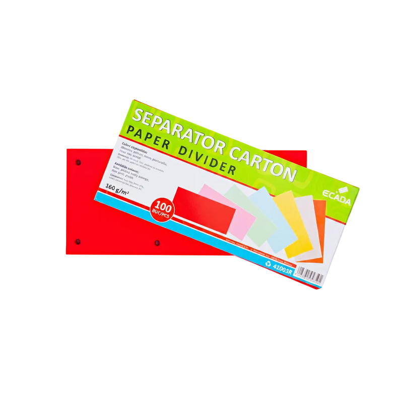 Separator Carton 10.5x24cm 160g Set 100 Rosu Ecada