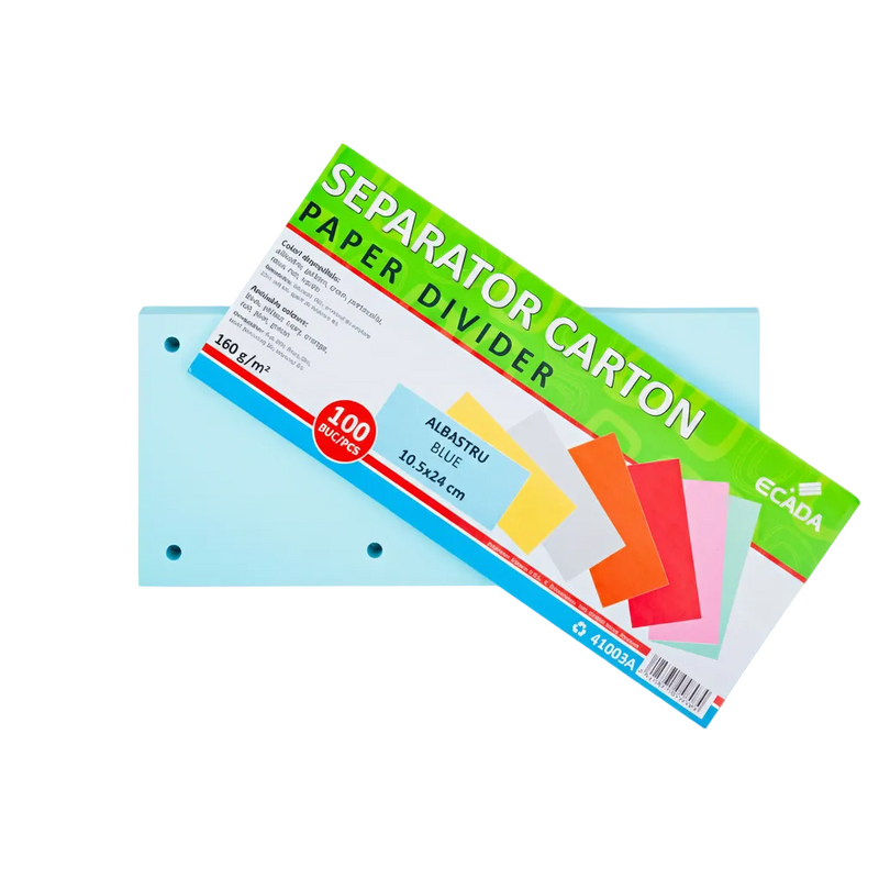 Separator Carton 10.5x24cm 160g Set 100 Albastru Ecada