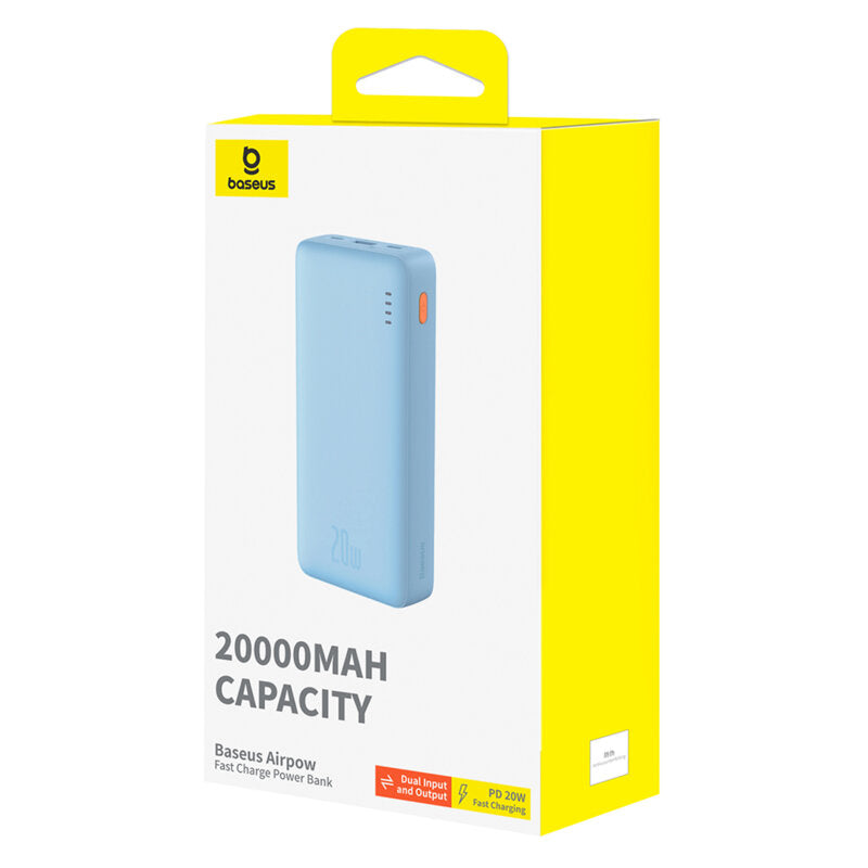 Baterie Externă Airpow 20000mAh 20W Cablu USB-C Albastru - Baseus