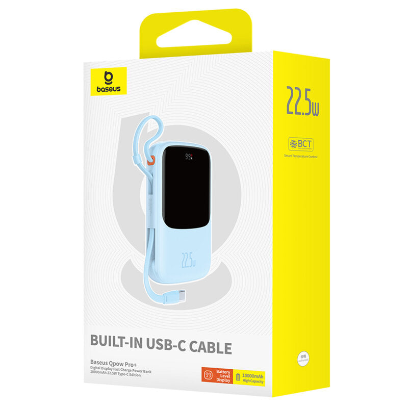Baterie Externă Qpow Pro+ 10000mAh 22.5W Albastru - Baseus