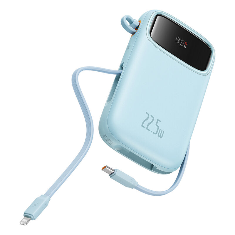 Baterie Externă Qpow2 20000mAh 22.5W Display Digital Cablu USB-C Albastru - Baseus