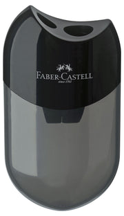 Ascuțitoare Plastic Dublă cu Container Neagră Faber-Castell
