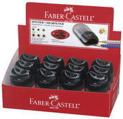 Ascuțitoare Plastic Dublă cu Container Neagră Faber-Castell