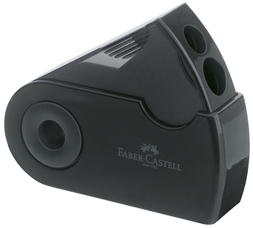 Ascuțitoare Plastic Dublă Sleeve cu Container Neagră Faber-Castell