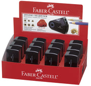 Ascuțitoare Plastic Dublă Sleeve cu Container Neagră Faber-Castell