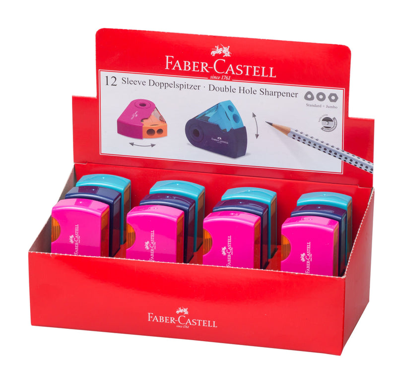 Ascuțitoare Plastic Dublă Sleeve Trend 2019 cu Container Faber-Castell