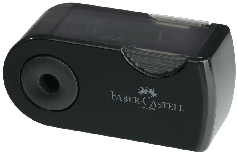 Ascuțitoare Plastic Simplă Sleeve-Mini cu Container Neagră Faber-Castell