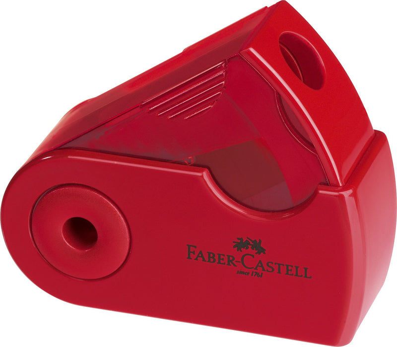 Ascuțitoare Plastic Simplă Sleeve-Mini cu Container Roșu/Albastru Faber-Castell