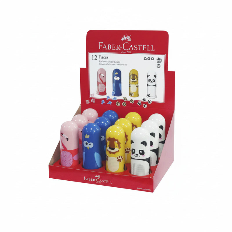 Ascutitoare simpla cu radiera Animale Faber-Castell - imagine produs