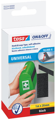 Bandă Adezivă cu Arici Neagră 1 m x 20 mm Tesa