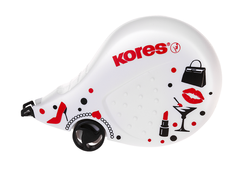 Bandă Corectoare Scooter Black White 4,2 mm x 8 m Kores