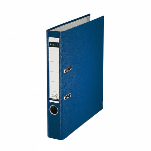 Biblioraft Plastifiat 5 cm 180° Albastru marca Leitz pentru organizarea și arhivarea documentelor