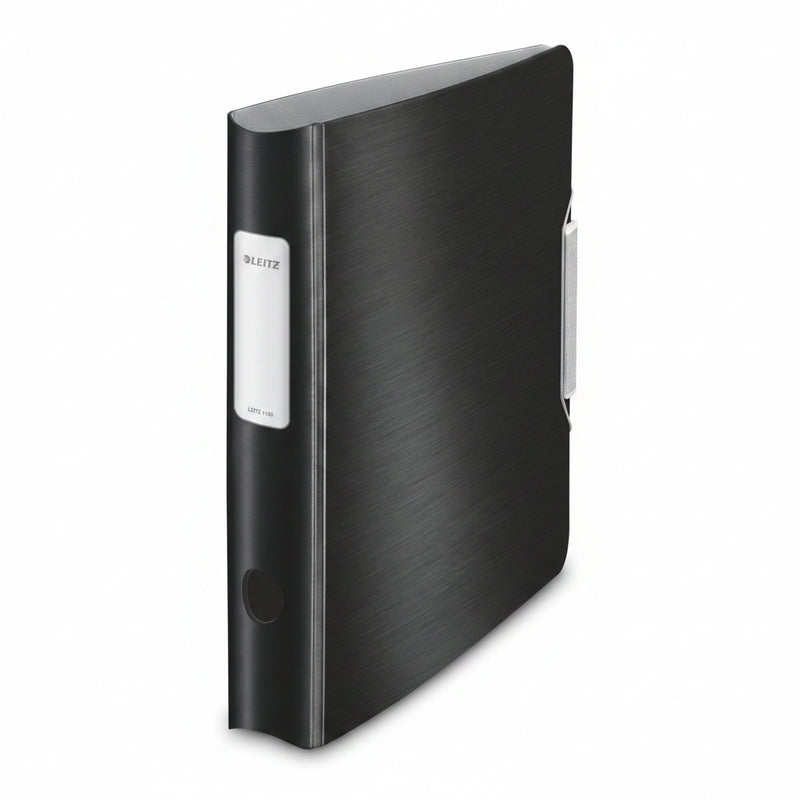 Biblioraft Plastifiat 5 cm 180° Negru Satin Active Style marca Leitz pentru organizarea și arhivarea documentelor
