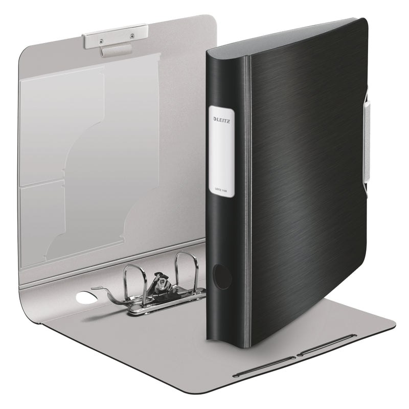 Biblioraft Plastifiat 5 cm 180° Negru Satin Active Style - Leitz