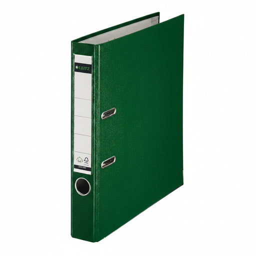 Biblioraft Plastifiat 5 cm 180° Verde marca Leitz pentru organizarea și arhivarea documentelor