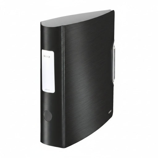 Biblioraft Plastifiat 7.5 cm 180° Negru Satin Active Style Le marca Leitz pentru organizarea și arhivarea documentelor