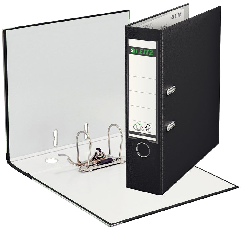 Biblioraft Plastifiat 8 cm 180° Negru - Leitz