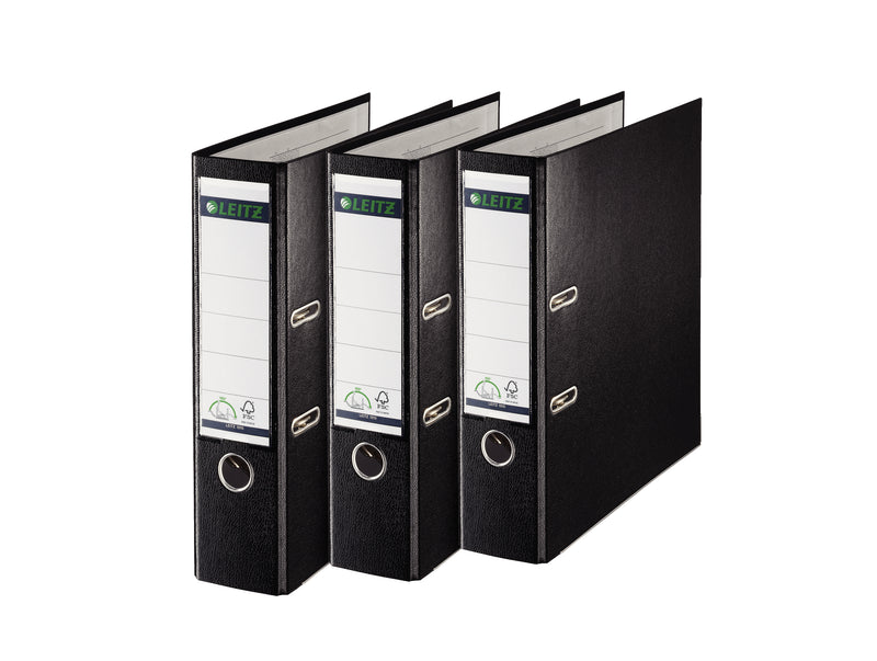 Biblioraft Plastifiat 8 cm 180° Negru - Leitz