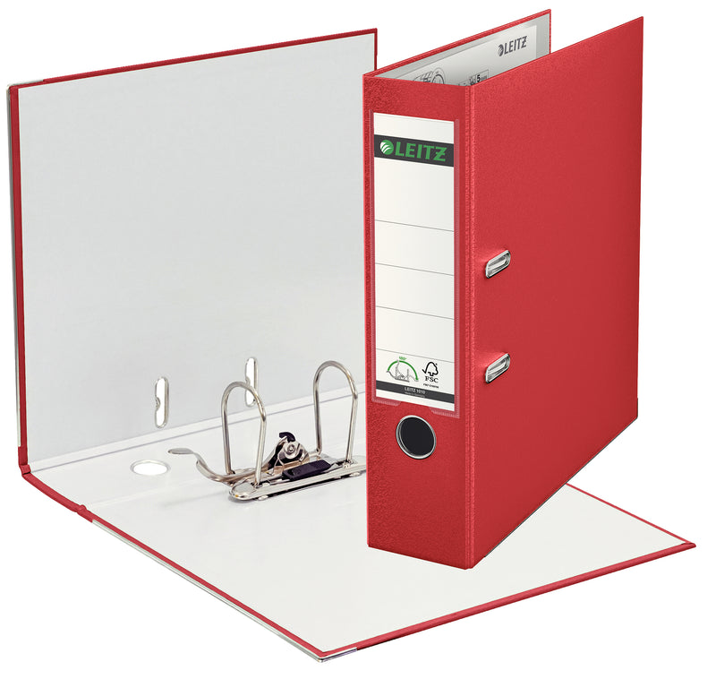 Biblioraft Plastifiat 8 cm 180° Roșu - Leitz