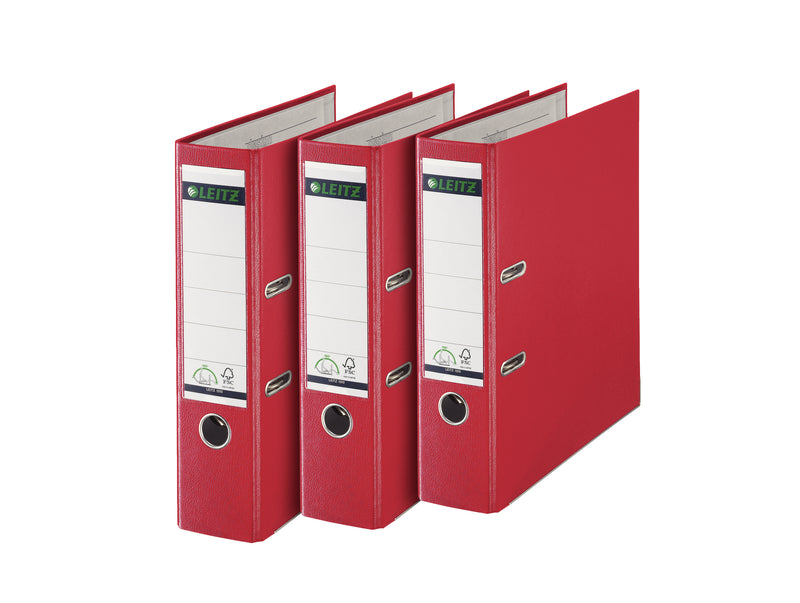 Biblioraft Plastifiat 8 cm 180° Roșu - Leitz