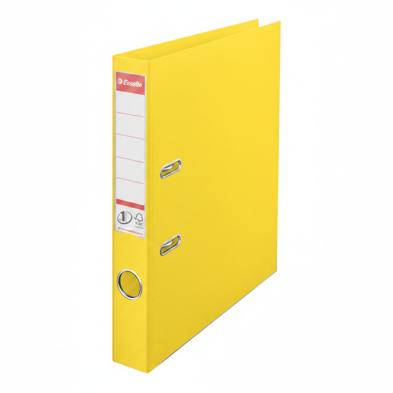 Biblioraft Plastifiat int-ext 5 cm Galben Vivida Nr.1 marca Esselte pentru organizarea și arhivarea documentelor