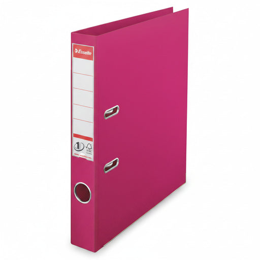 Biblioraft Plastifiat int-ext 5 cm Magenta Nr.1 Power marca Esselte pentru organizarea și arhivarea documentelor