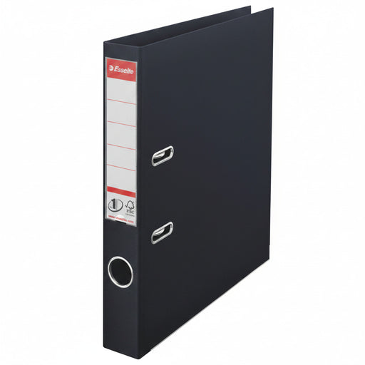 Biblioraft Plastifiat int-ext 5 cm Negru Vivida Nr.1 Power marca Esselte pentru organizarea și arhivarea documentelor