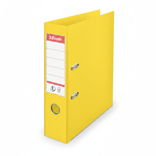 Biblioraft Plastifiat int-ext 7.5 cm Galben Vivida Nr.1 marca Esselte pentru organizarea și arhivarea documentelor