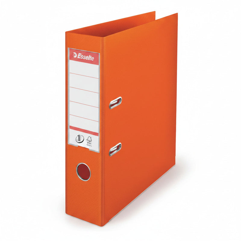 Biblioraft Plastifiat int-ext 7.5 cm Portocaliu Nr.1 Power marca Esselte pentru organizarea și arhivarea documentelor