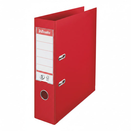 Biblioraft Plastifiat int-ext 7.5 cm Roșu Nr.1 Power marca Esselte pentru organizarea și arhivarea documentelor