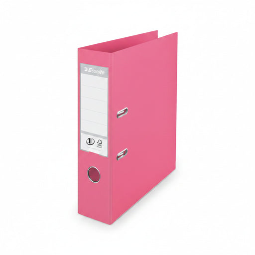 Biblioraft Plastifiat int-ext 7.5 cm Roz Nr.1 Power marca Esselte pentru organizarea și arhivarea documentelor