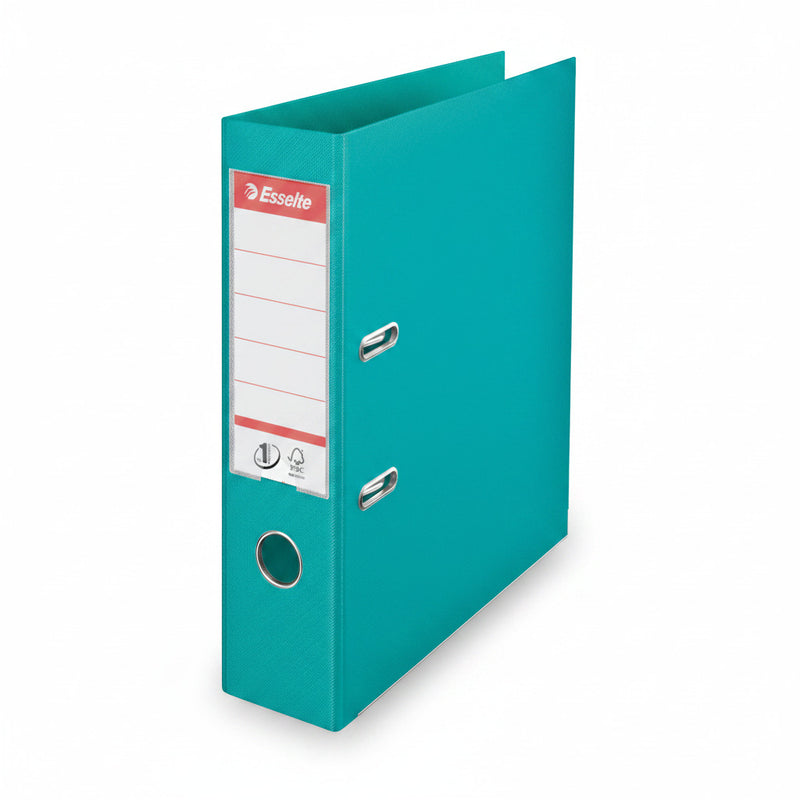 Biblioraft Plastifiat int-ext 7.5 cm Turcoaz Nr.1 Power marca Esselte pentru organizarea și arhivarea documentelor