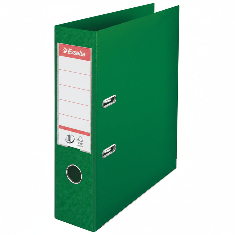 Biblioraft Plastifiat int-ext 7.5 cm Verde Nr.1 Power marca Esselte pentru organizarea și arhivarea documentelor