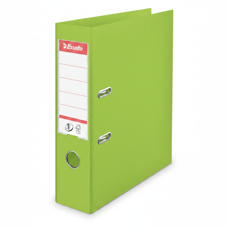Biblioraft Plastifiat int-ext 7.5 cm Verde Vivida Nr.1 marca Esselte pentru organizarea și arhivarea documentelor