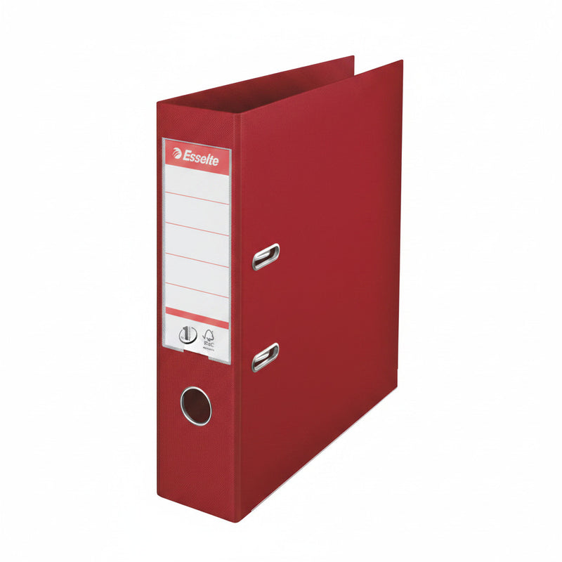 Biblioraft Plastifiat int-ext 7.5 cm Vișiniu Nr.1 Power marca Esselte pentru organizarea și arhivarea documentelor