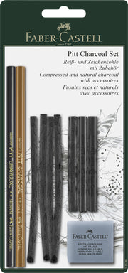 Set Pitt Monochrome Cărbune 10 buc Faber-Castell