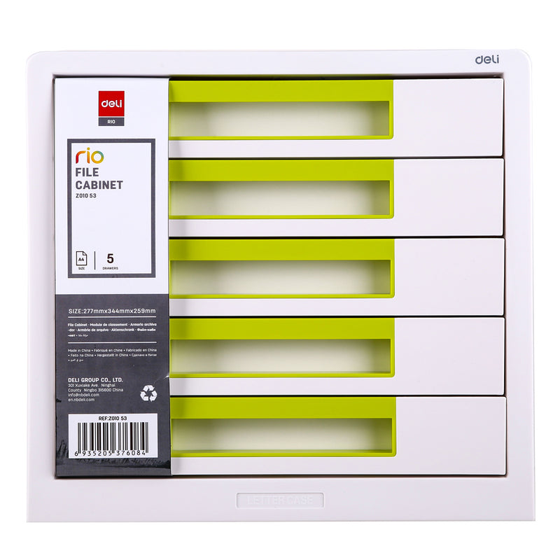 Cabinet 5 Sertare Alb/Vernil Deli - DELI