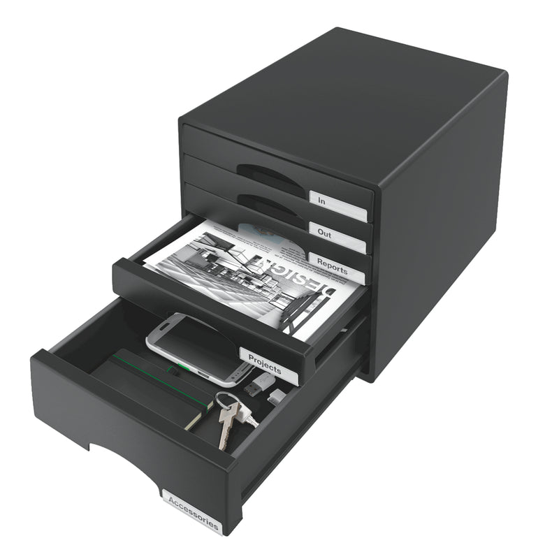 Cabinet 5 Sertare Negru Plus Leitz