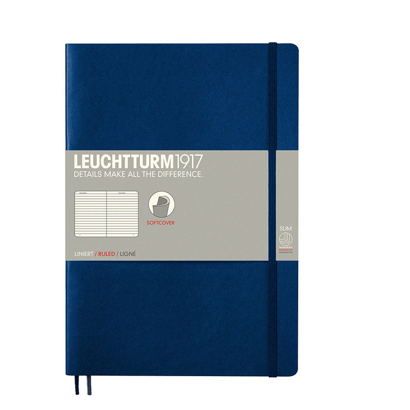 Caiet B5 Dictando Copertă Flexibilă 62 File Albastru Navy Leuchtturm, copertă flexibilă, varianta albastru navy