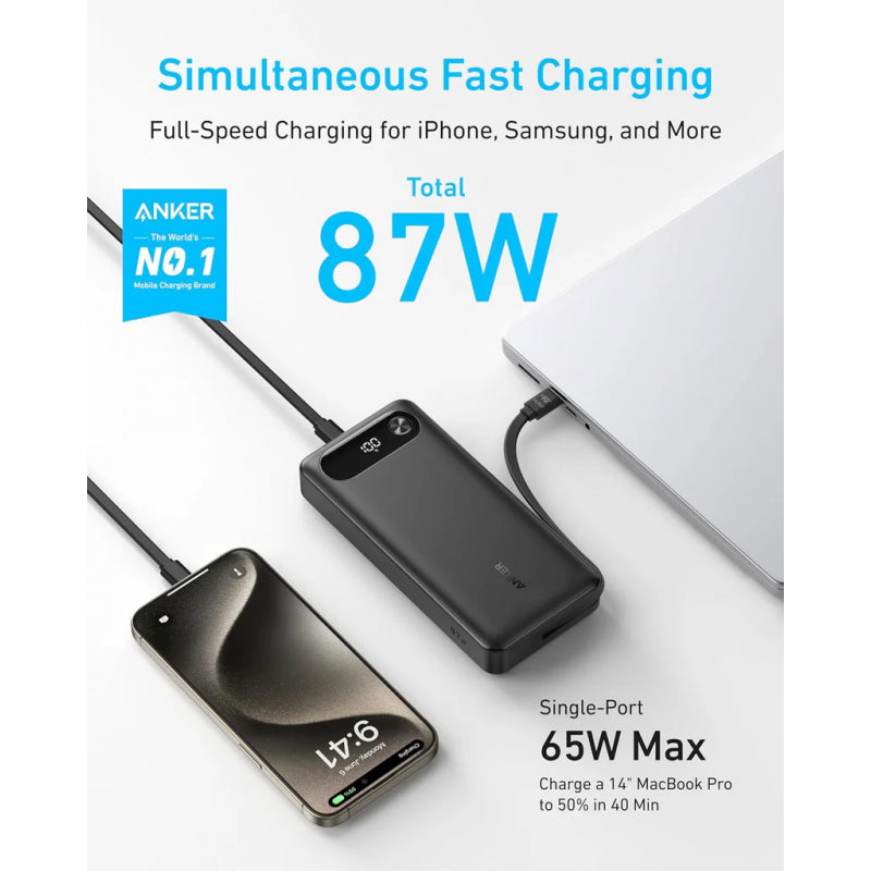 Baterie Externă PowerCore 20000mAh 87W Cablu USB-C Negru - Anker