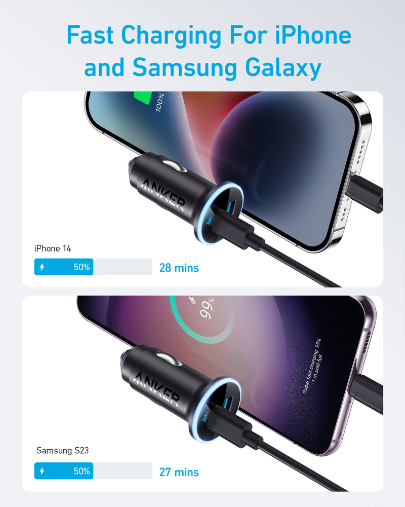 Încărcător Auto 325 53W USB-C USB Negru - Anker