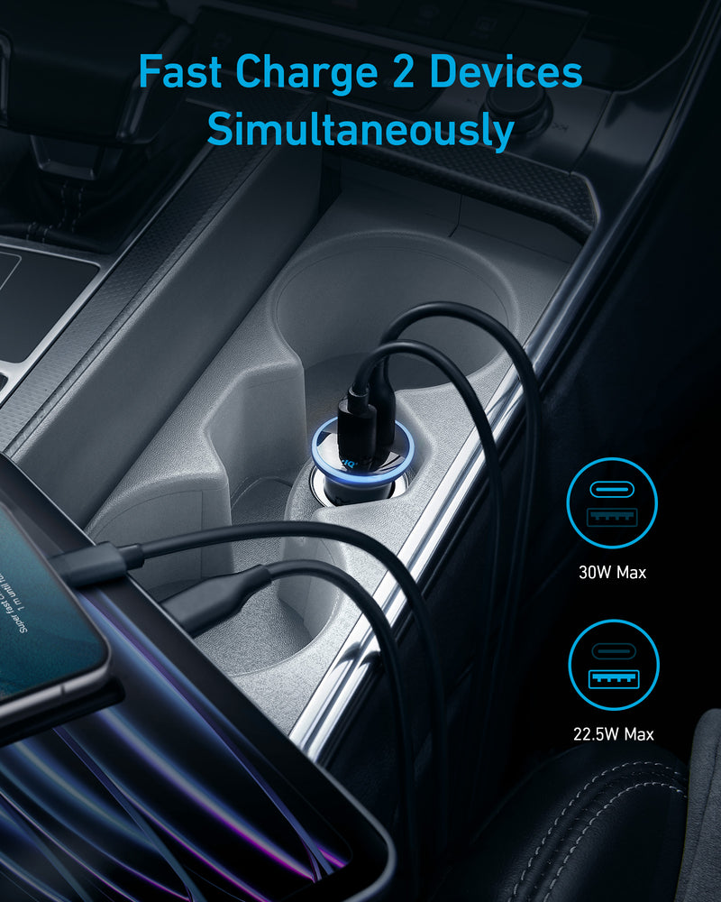 Încărcător Auto 325 53W USB-C USB Negru - Anker