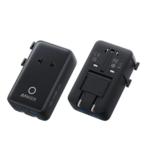 Adaptor Priză Universal Nano Travel 5-in-1 20W 2x USB-C 2x USB-A Negru Anker