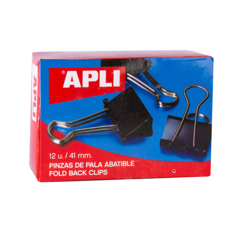 Clipsuri Metalice 41 mm Negre 12 buc - Apli