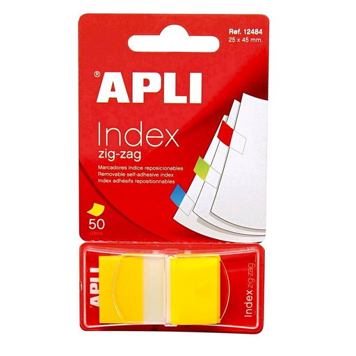 Index Autoadeziv Zig-Zag 24x45 mm, Galben - Apli