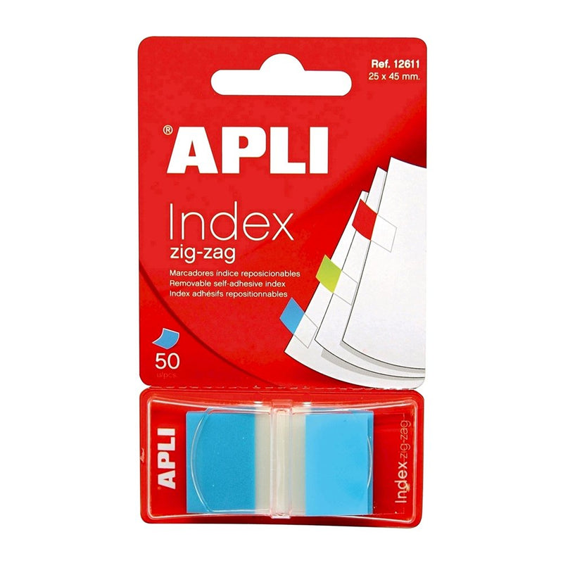 Index Autoadeziv Zig-Zag 24x45 mm, Albastru - Apli