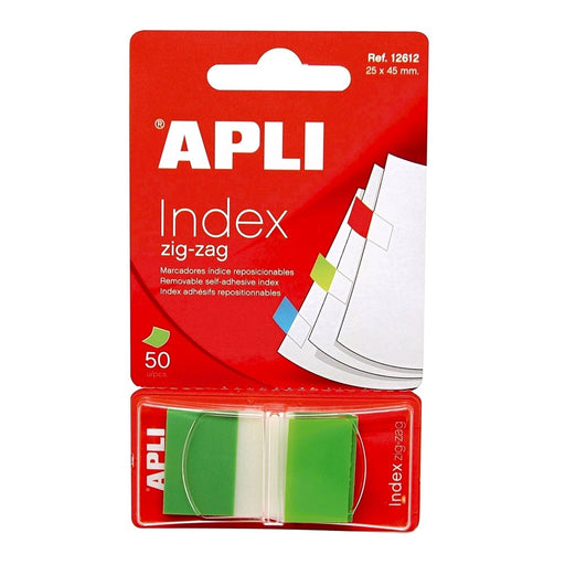 Index Autoadeziv Zig-Zag 24x45 mm, Verde - Apli