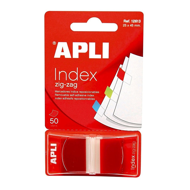 Index Autoadeziv Zig-Zag 24x45 mm, Roșu - Apli