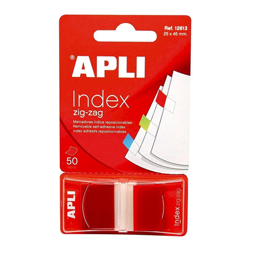 Index Autoadeziv Zig-Zag 24x45 mm, Roșu - Apli